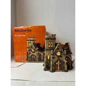 Department 56 Snow Village Halloween The Haunted Church Lighted Building